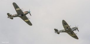 Image of aircraft from the Battle of Britain Memorial Flight over RAF Kenley on 16 August 2015