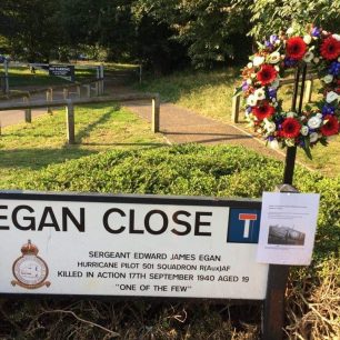 For Battle of Britain Day, 2020, residents of Egan Close, Kenley, made a collection for a wreath to honour Sgt. Egan.  | Jane Collman-Williams
