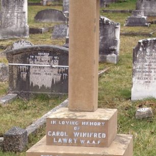 Carol's grave, where her husband Kenwyn is also remembered. Agnes (her Mother-in-Law) and Esme, (Kenwyn's sister) were also laid to rest here.  | Charles Lyne
