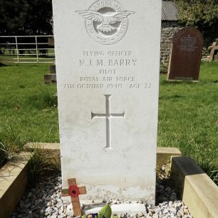 The grave of F/O Barry in Finghall (St. Andrew's) churchyard, Yorkshire.  | Dimitrios Corcodilos