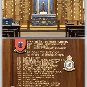 P/O Van Den Hove is remembered on the reredos at St. George's RAF Chapel, Biggin Hill.  | Linda Duffield
