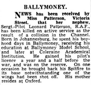 Sergeant Leonard John Patterson | The Weekly Telegraph, 14th December, 1940