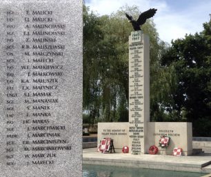 Sgt. Marcinkowski remembered on the Polish Air Force Memorial, Northolt.  | Linda Duffield