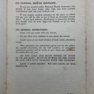 'War Emergency Information and Instructions' leaflet, 4/9/1939. Page 8.  | Robin Grainger