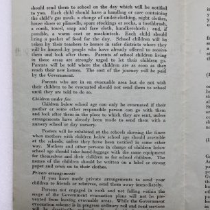'War Emergency Information and Instructions' leaflet, 4/9/1939. Page 6.  | Robin Grainger