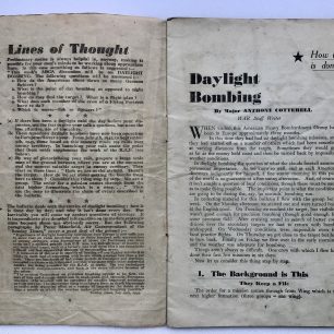 'War - Daylight Bombing' pamphlet by the Army Bureau of Current Affairs. Page 1.  | Robin Grainger