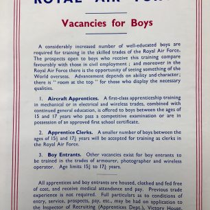 Programme for the RAF Display, Hendon, 1936. Page 78 detail. RAF advert for Boy Entrants. 