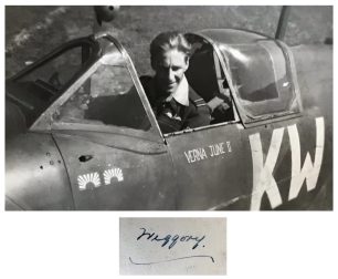 F/Lt. Weggery in the cockpit of Spitfire Mk.VcT, MA292, 
