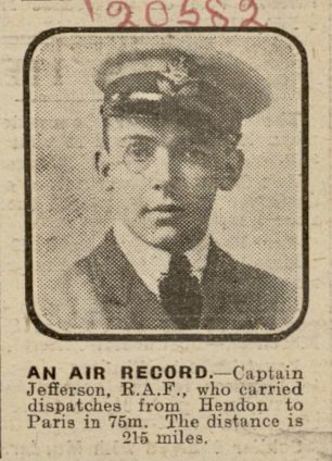Despatches delivered in record time by Captain Jefferson.  | Daily Mirror, 16th April, 1919. 