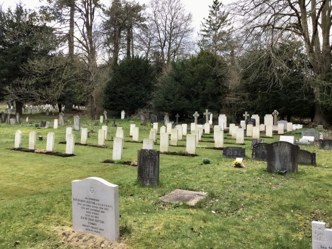 F/Lt. Phillips's grave is just outside the RAF Airmens' plot at St. Luke's, Whyteleafe.  | Linda Duffield