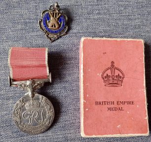 The British Empire Medal awarded to Richard C. Hayes for his bravery during the rescue of the Jewell family on 18/9/1940.  | Gillian Hazell